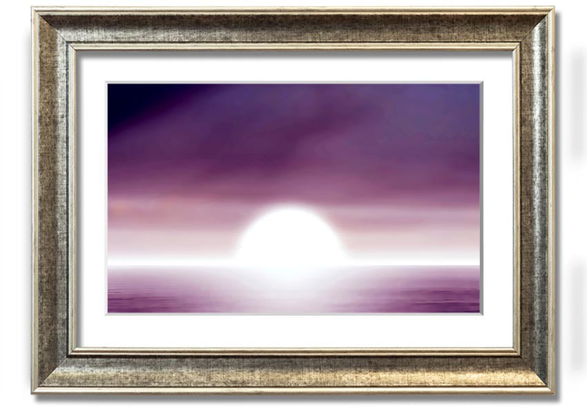 Abstract Sun Lilac framed print showcasing lilac hues and modern design, ready to hang.