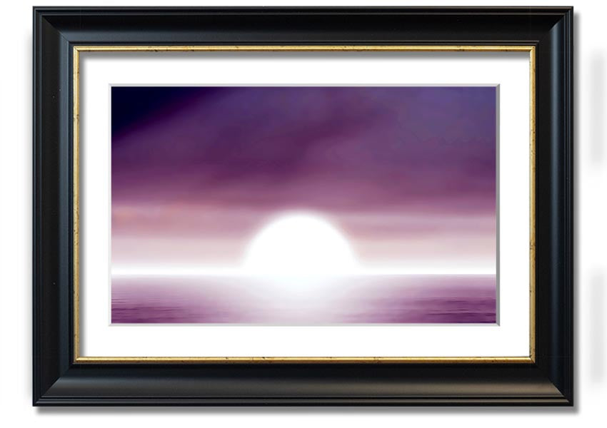 Abstract Sun Lilac framed print showcasing lilac hues and modern design, ready to hang.