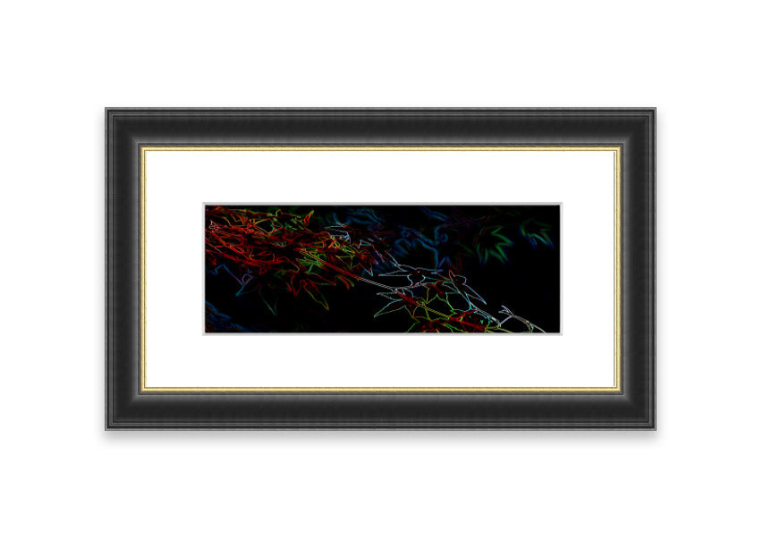 Vibrant Abstarct Neon Floral 08 framed print showcasing colorful floral designs in a modern style.