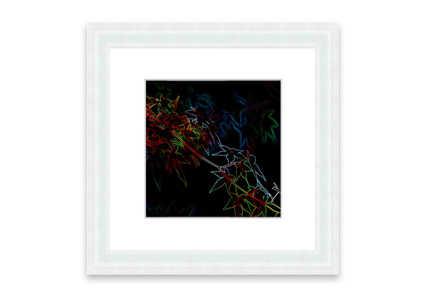 Vibrant Abstarct Neon Floral 08 framed print showcasing colorful floral designs in a modern style.