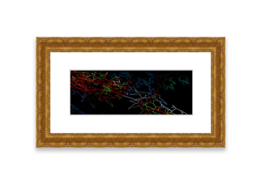 Vibrant Abstarct Neon Floral 08 framed print showcasing colorful floral designs in a modern style.