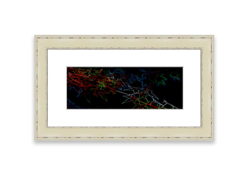 Vibrant Abstarct Neon Floral 08 framed print showcasing colorful floral designs in a modern style.