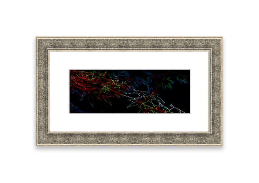 Vibrant Abstarct Neon Floral 08 framed print showcasing colorful floral designs in a modern style.