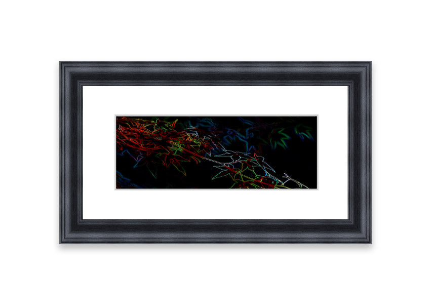 Vibrant Abstarct Neon Floral 08 framed print showcasing colorful floral designs in a modern style.