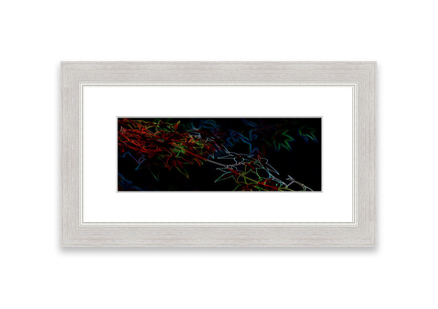 Vibrant Abstarct Neon Floral 08 framed print showcasing colorful floral designs in a modern style.