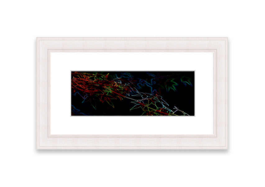 Vibrant Abstarct Neon Floral 08 framed print showcasing colorful floral designs in a modern style.