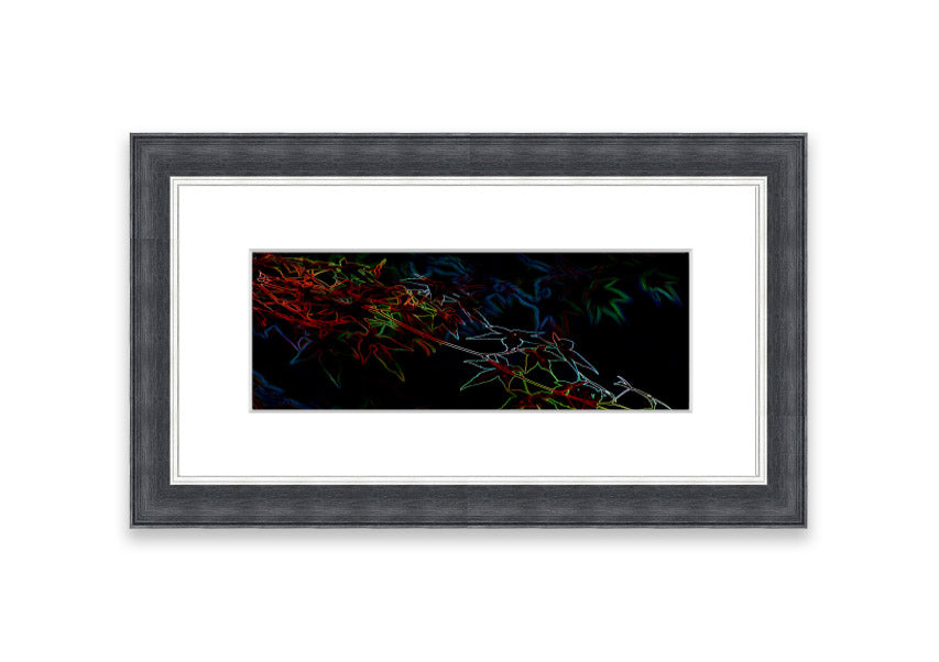 Vibrant Abstarct Neon Floral 08 framed print showcasing colorful floral designs in a modern style.