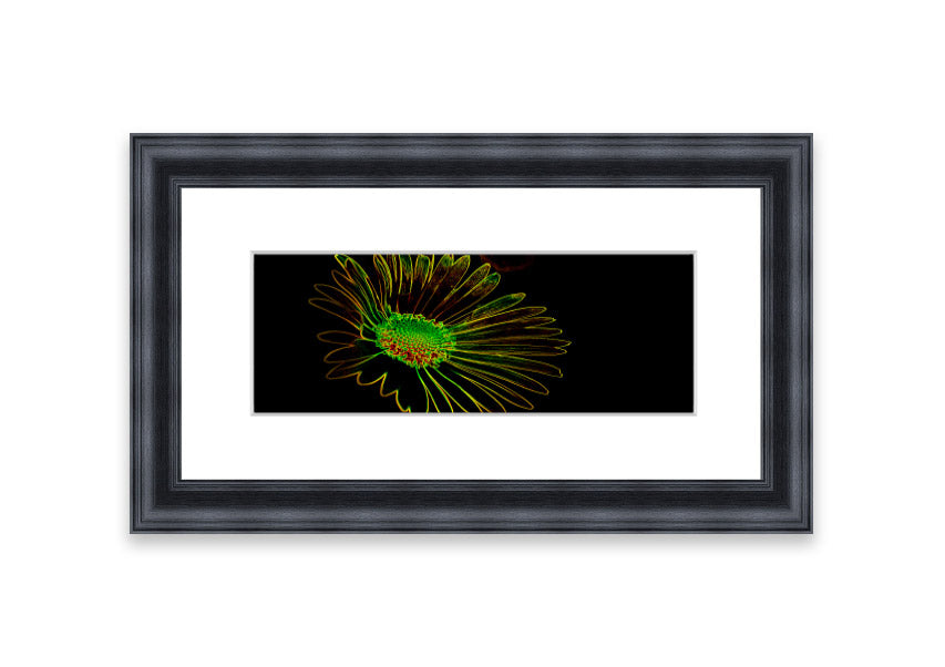 Vibrant Abstarct Neon Floral 13 framed print showcasing colorful floral patterns in neon hues, ready to hang.