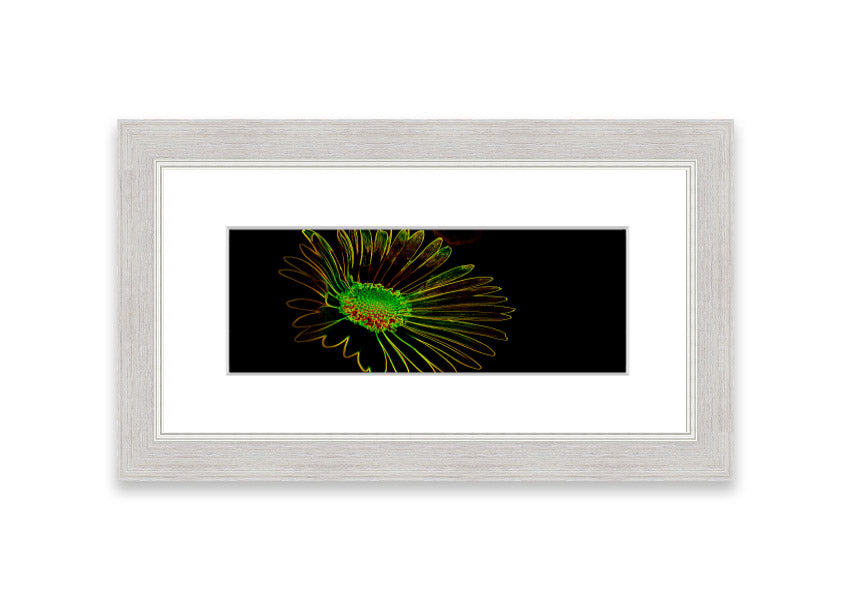 Vibrant Abstarct Neon Floral 13 framed print showcasing colorful floral patterns in neon hues, ready to hang.