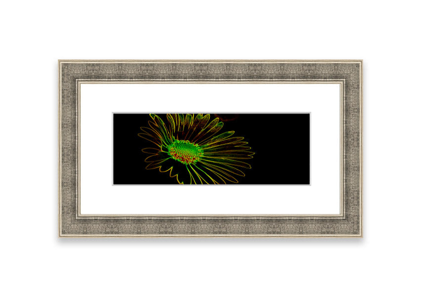 Vibrant Abstarct Neon Floral 13 framed print showcasing colorful floral patterns in neon hues, ready to hang.