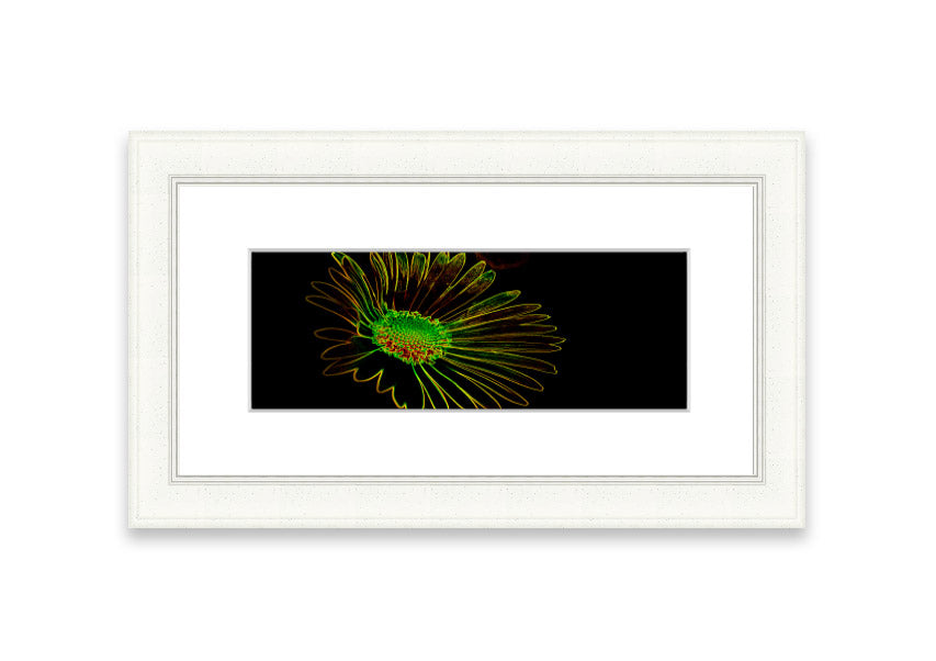 Vibrant Abstarct Neon Floral 13 framed print showcasing colorful floral patterns in neon hues, ready to hang.