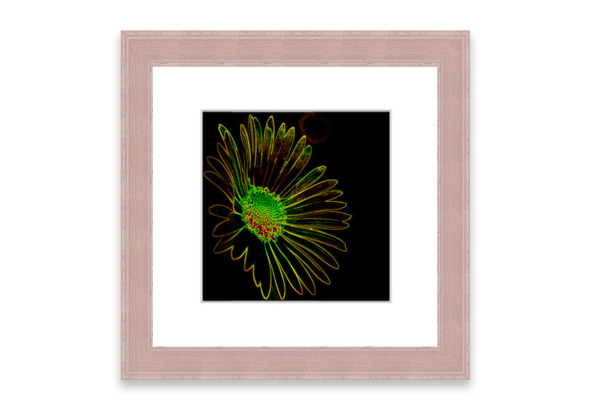 Vibrant Abstarct Neon Floral 13 framed print showcasing colorful floral patterns in neon hues, ready to hang.