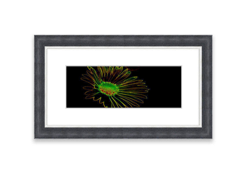 Vibrant Abstarct Neon Floral 13 framed print showcasing colorful floral patterns in neon hues, ready to hang.