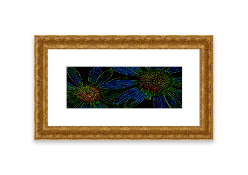 Vibrant Abstarct Neon Floral 18 framed print with colorful floral design, ready to hang.