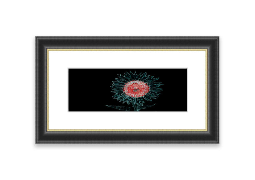 Abstract Neon Floral 20 framed print with vibrant colors and floral design, ready to hang.