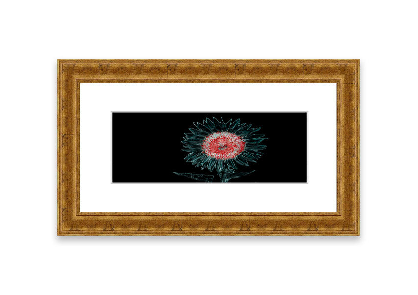 Abstract Neon Floral 20 framed print with vibrant colors and floral design, ready to hang.