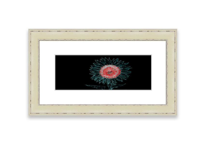 Abstract Neon Floral 20 framed print with vibrant colors and floral design, ready to hang.