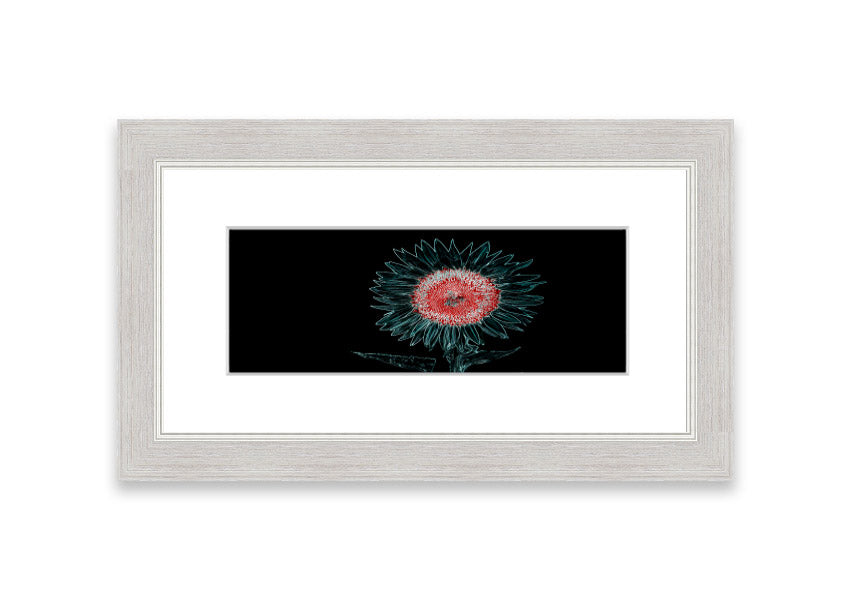 Abstract Neon Floral 20 framed print with vibrant colors and floral design, ready to hang.