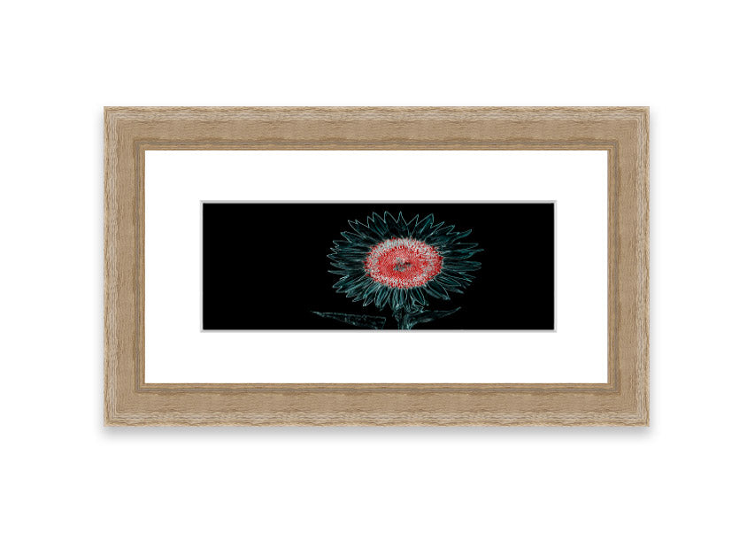 Abstract Neon Floral 20 framed print with vibrant colors and floral design, ready to hang.