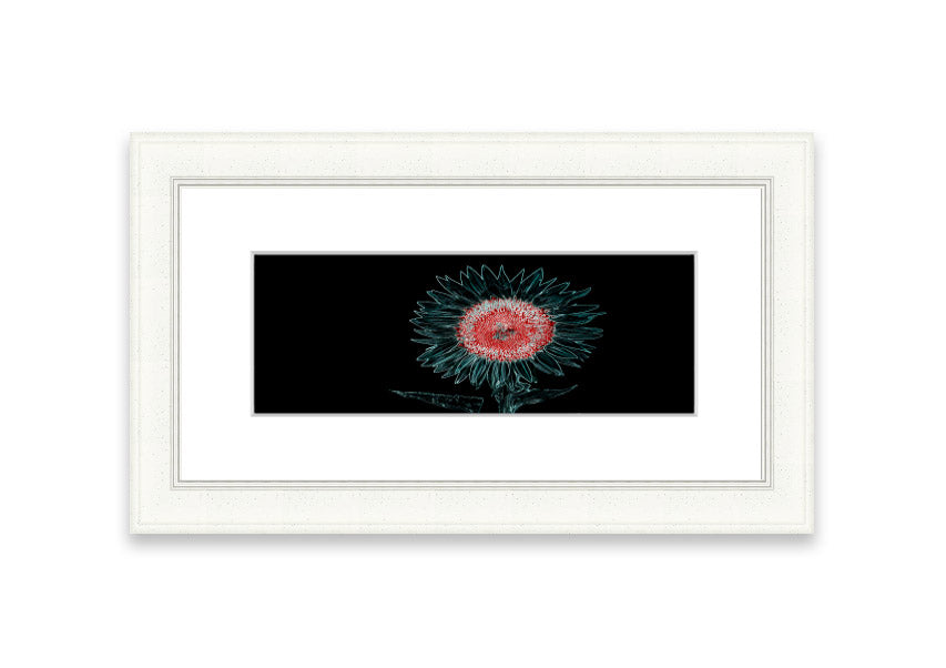 Abstract Neon Floral 20 framed print with vibrant colors and floral design, ready to hang.