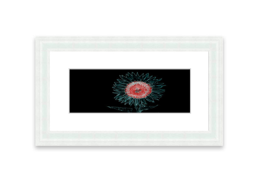 Abstract Neon Floral 20 framed print with vibrant colors and floral design, ready to hang.