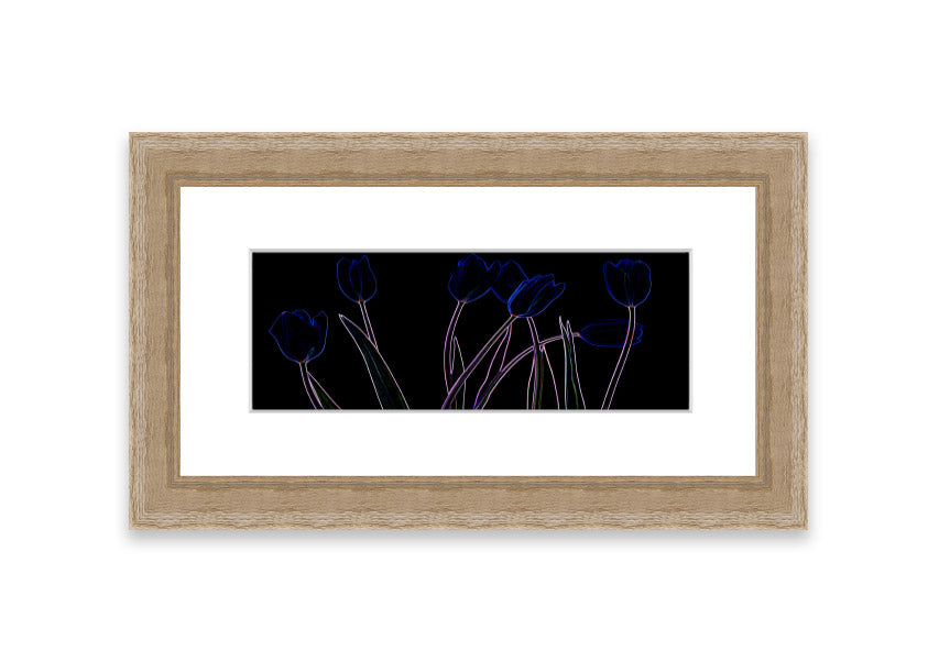 Vibrant Abstarct Neon Floral 23 framed print with colorful floral design, ready to hang.