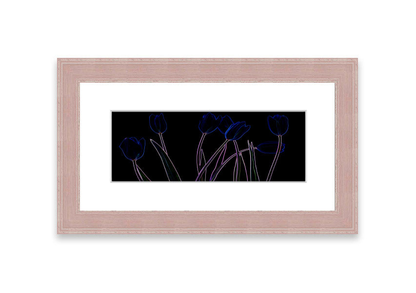 Vibrant Abstarct Neon Floral 23 framed print with colorful floral design, ready to hang.