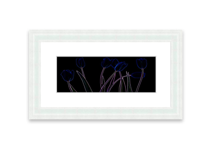 Vibrant Abstarct Neon Floral 23 framed print with colorful floral design, ready to hang.