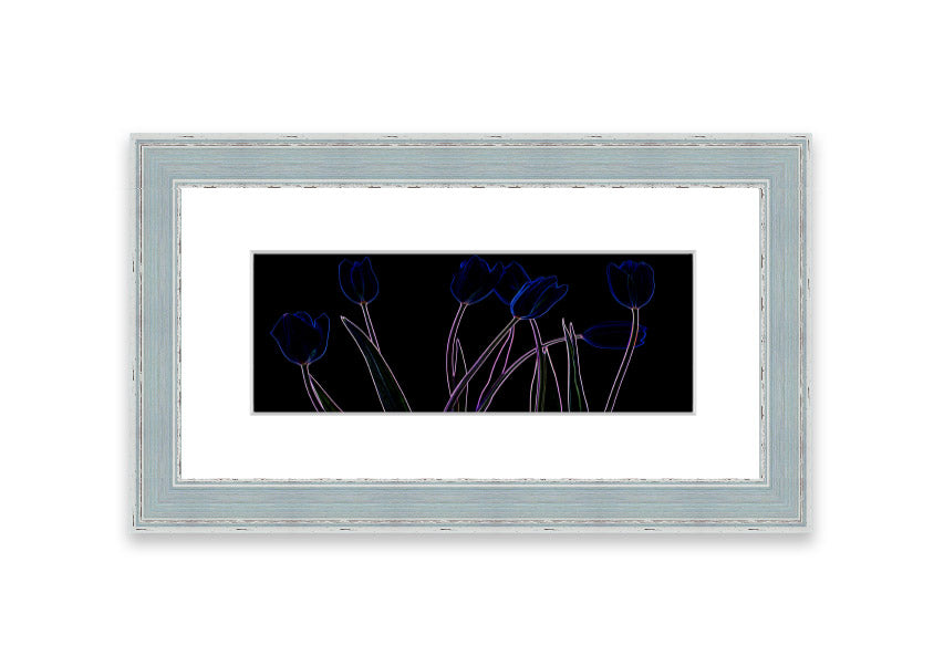 Vibrant Abstarct Neon Floral 23 framed print with colorful floral design, ready to hang.