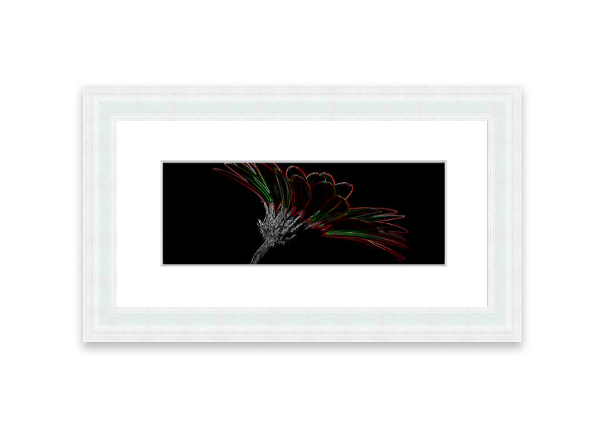 Abstract Neon Floral 24 framed print showcasing vibrant colors and floral design, ready to hang.