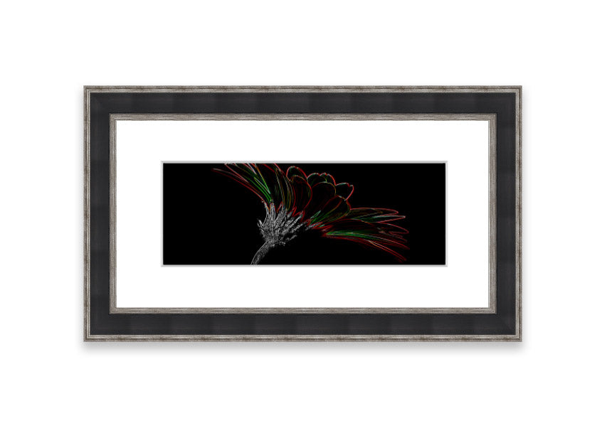 Abstract Neon Floral 24 framed print showcasing vibrant colors and floral design, ready to hang.