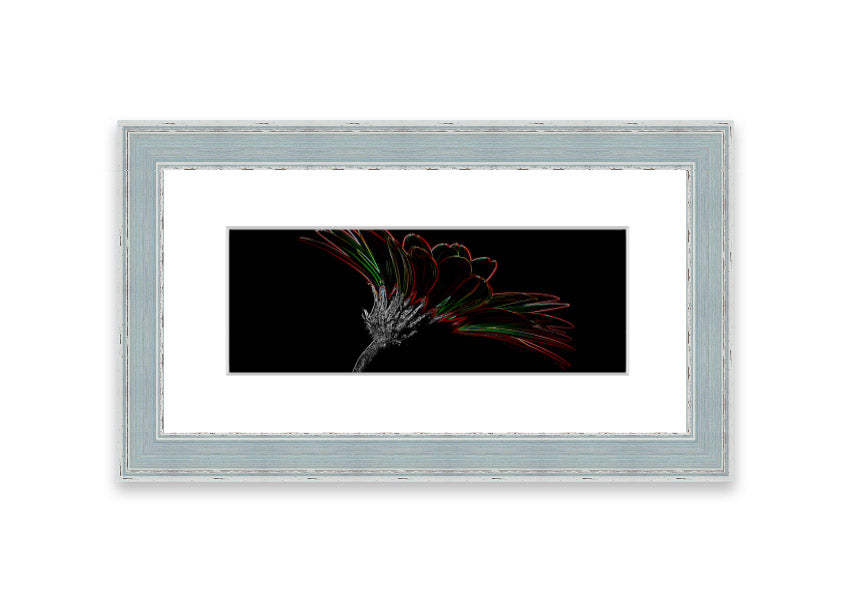 Abstract Neon Floral 24 framed print showcasing vibrant colors and floral design, ready to hang.