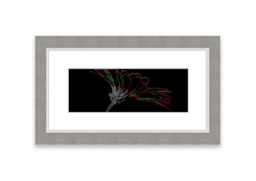 Abstract Neon Floral 24 framed print showcasing vibrant colors and floral design, ready to hang.