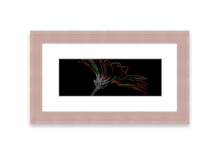 Abstract Neon Floral 24 framed print showcasing vibrant colors and floral design, ready to hang.