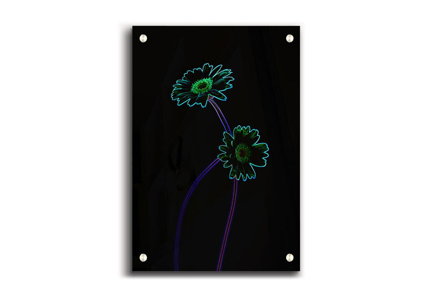 Vibrant Abstarct Neon Floral 26 acrylic print showcasing colorful floral design on 5mm thick acrylic glass.