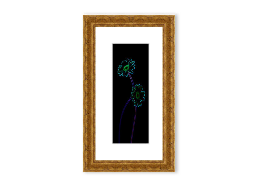 Vibrant Abstarct Neon Floral 26 framed print showcasing colorful floral patterns in neon hues, ready to hang.