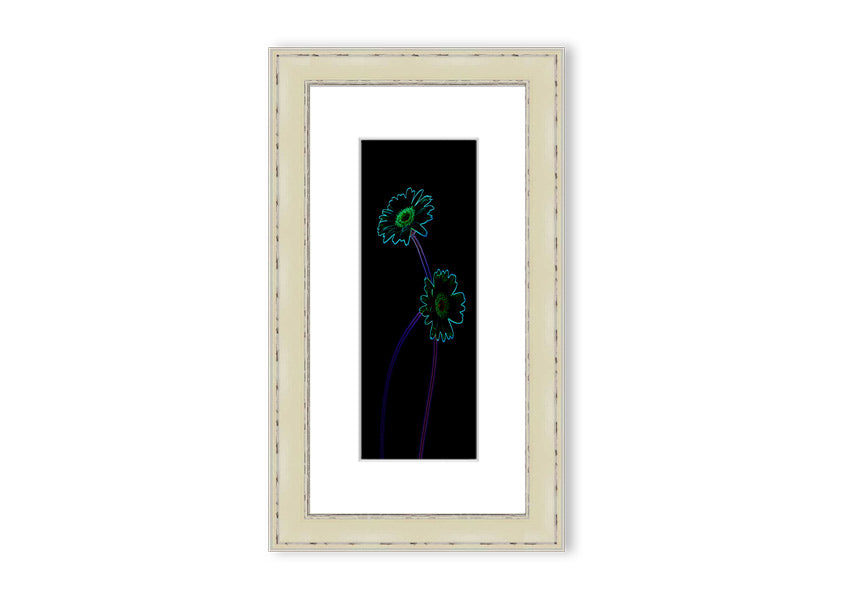 Vibrant Abstarct Neon Floral 26 framed print showcasing colorful floral patterns in neon hues, ready to hang.