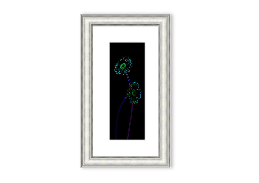 Vibrant Abstarct Neon Floral 26 framed print showcasing colorful floral patterns in neon hues, ready to hang.