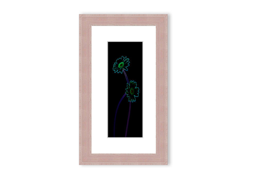 Vibrant Abstarct Neon Floral 26 framed print showcasing colorful floral patterns in neon hues, ready to hang.