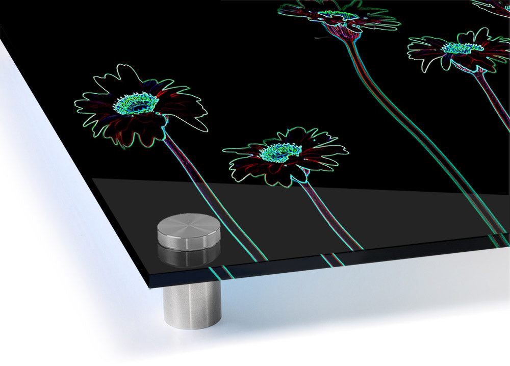 Vibrant Abstarct Neon Floral 29 acrylic print showcasing colorful floral patterns on a sleek 5mm thick acrylic glass.