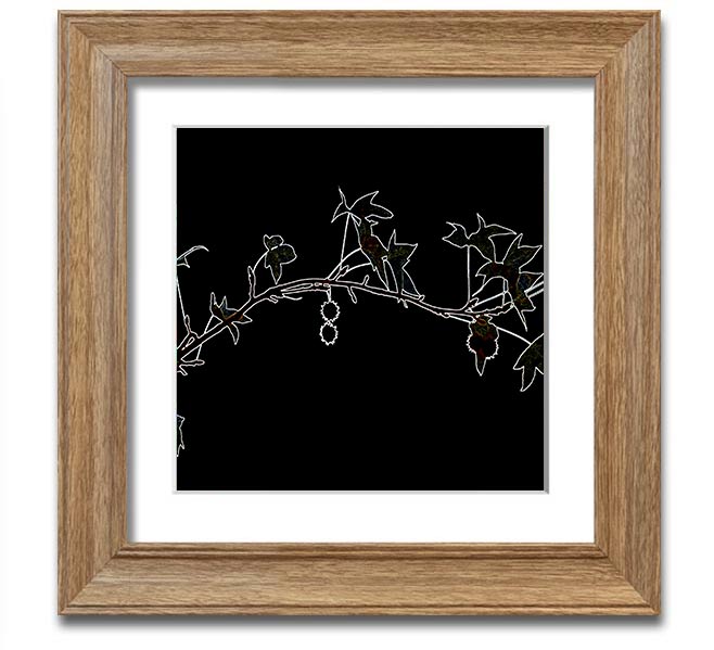 Abstarct Neon Floral 33 square framed print with vibrant floral design, available in multiple frame colors.