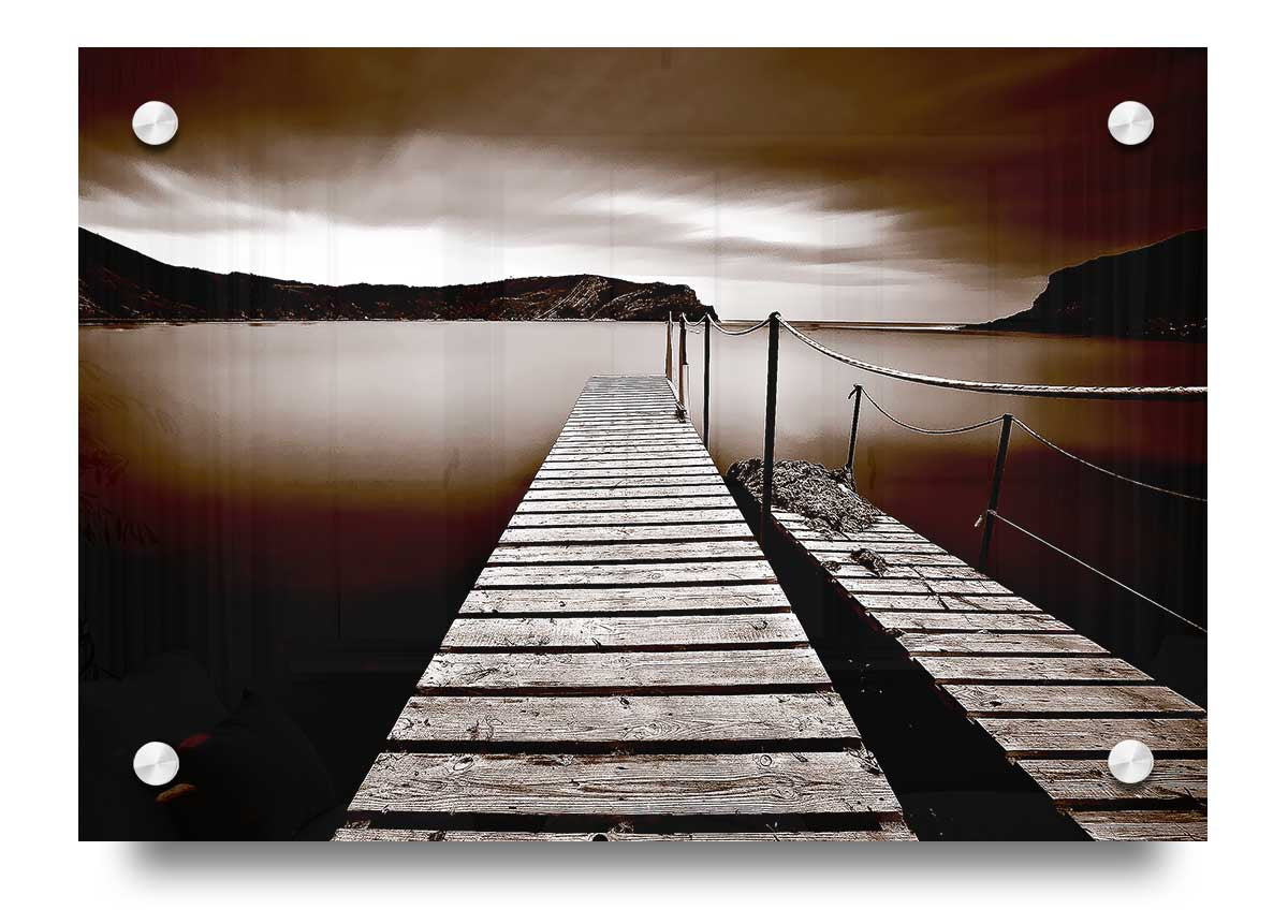 Abstarct Pier 03 acrylic print showcasing vibrant colors on 5mm thick acrylic glass, ready to hang.