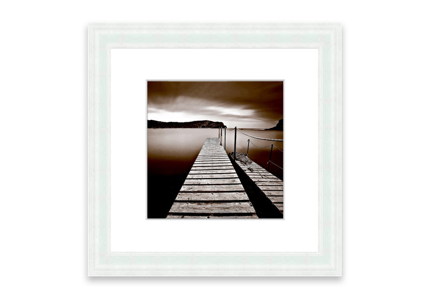 Abstarct Pier 03 framed print showcasing abstract design with vibrant colors, available in various frame options.