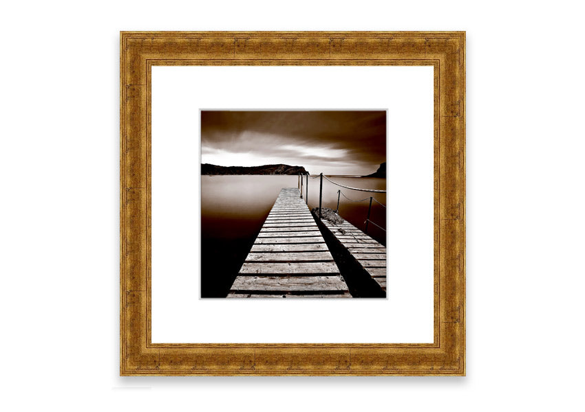 Abstarct Pier 03 framed print showcasing abstract design with vibrant colors, available in various frame options.