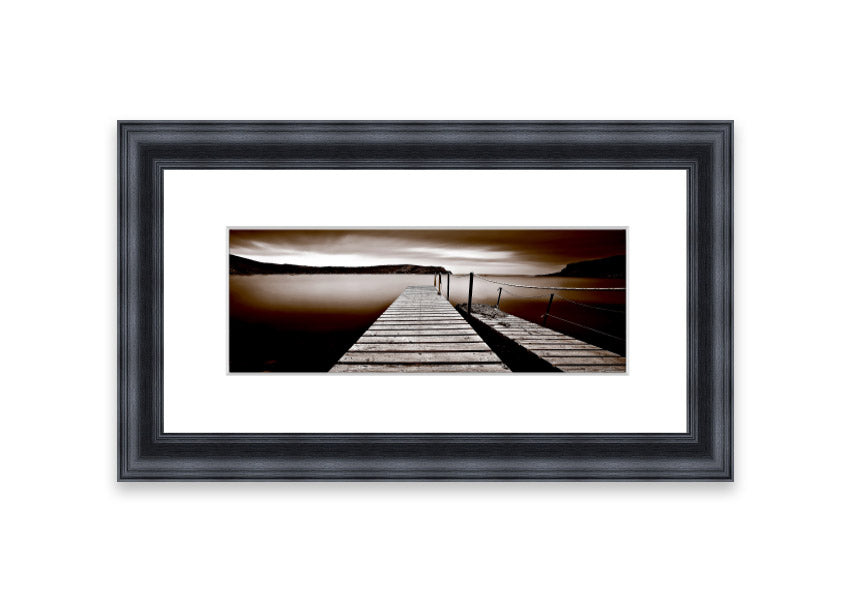 Abstarct Pier 03 framed print showcasing abstract design with vibrant colors, available in various frame options.