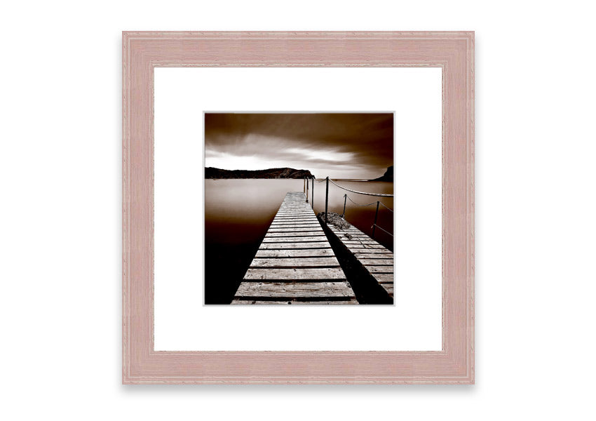 Abstarct Pier 03 framed print showcasing abstract design with vibrant colors, available in various frame options.