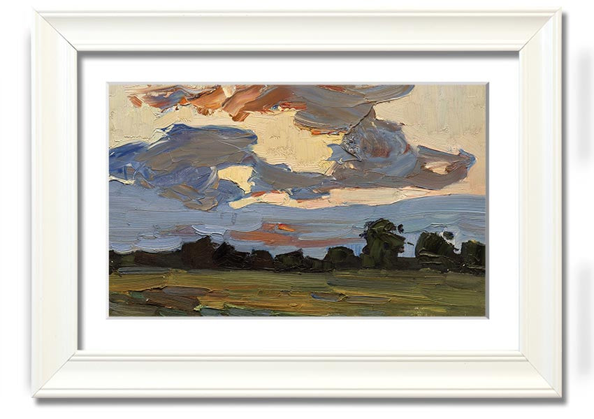 A beautifully framed Abstract Countryside print showcasing vibrant colors and intricate details, ready to hang.