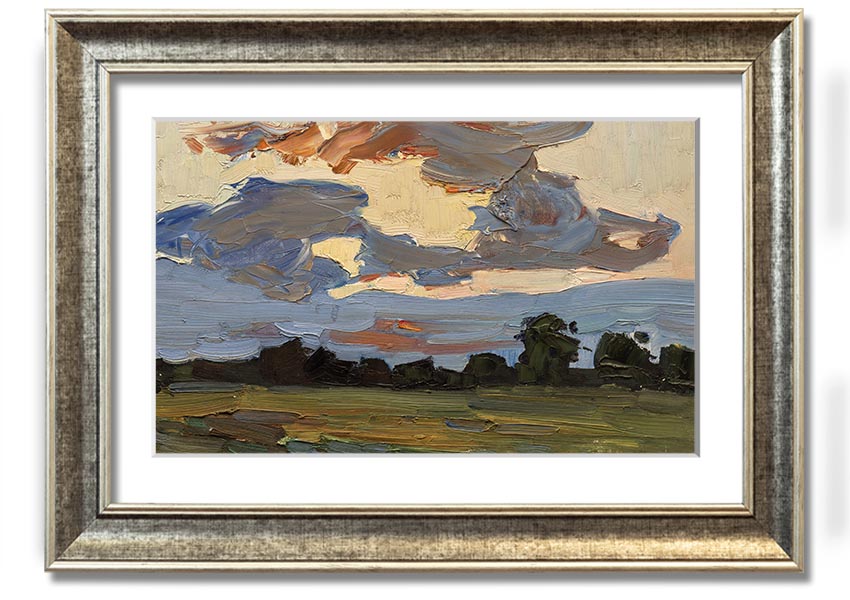 A beautifully framed Abstract Countryside print showcasing vibrant colors and intricate details, ready to hang.