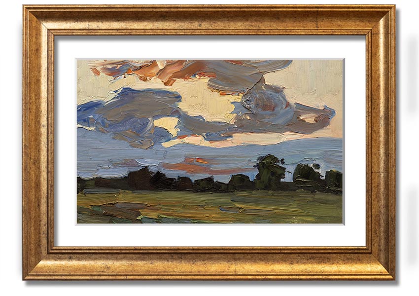 A beautifully framed Abstract Countryside print showcasing vibrant colors and intricate details, ready to hang.