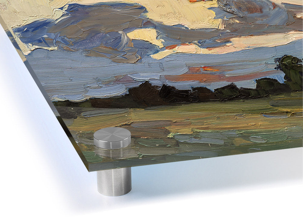 Abstract Countryside acrylic print showcasing vibrant colors and modern design on 5mm thick acrylic glass.